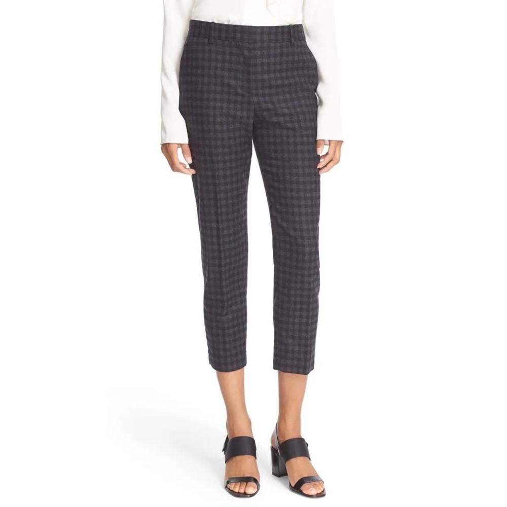 Theory Treeca Brisk Check Wool Cigarette Pants